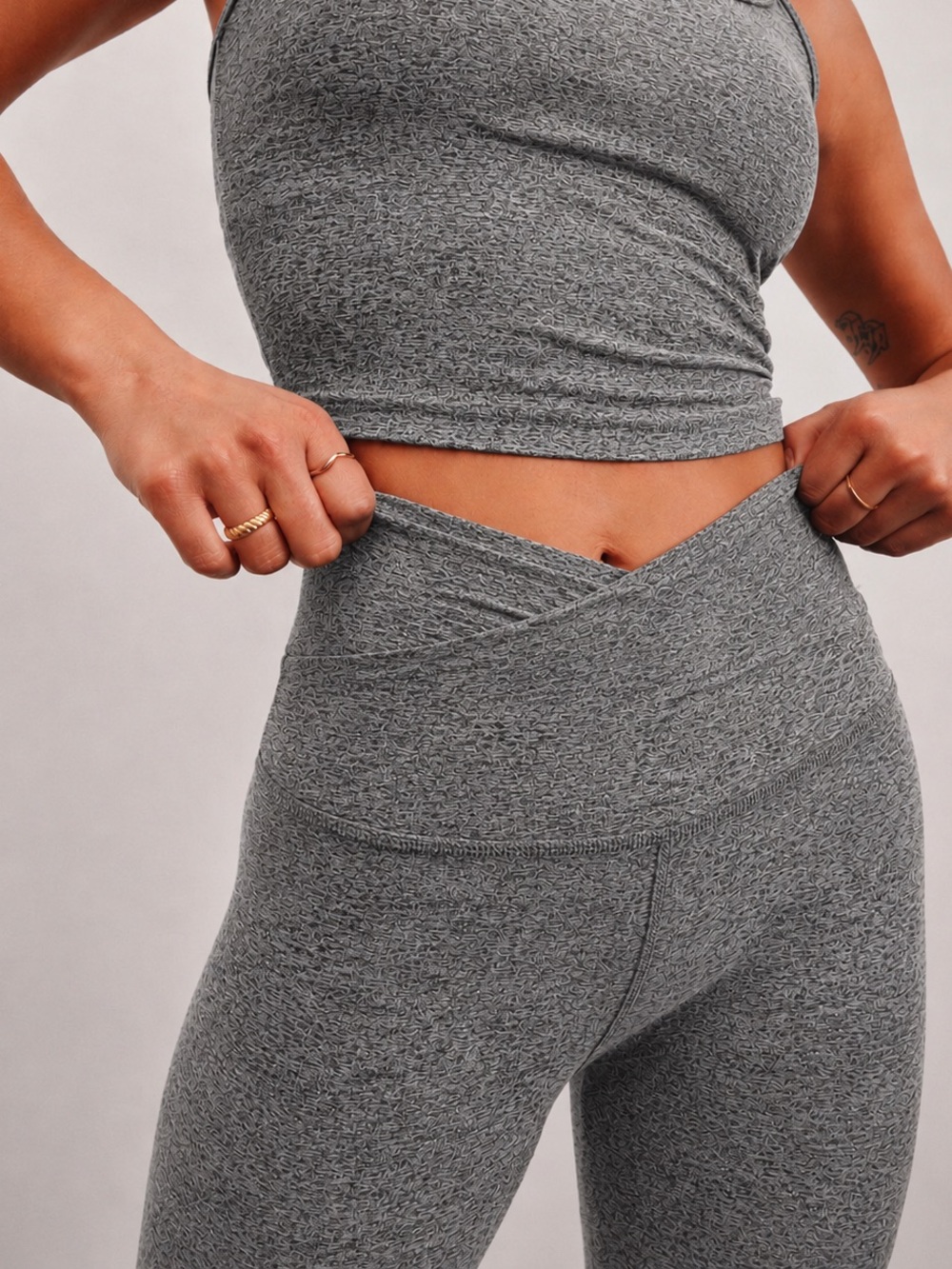 Beyond Yoga “At Your Leisure” Spacedye Leggings, Gray, Size Large